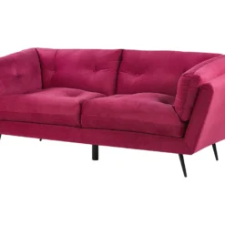 Canapé 3 Places En Velours Rouge Bordeaux LENVIK 11 Canapé 3 Places En Velours Rouge Bordeaux LENVIK -Promos Chesteris Boutique canape 16658069