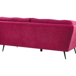 Canapé 3 Places En Velours Rouge Bordeaux LENVIK 12 Canapé 3 Places En Velours Rouge Bordeaux LENVIK -Promos Chesteris Boutique canape 16658071
