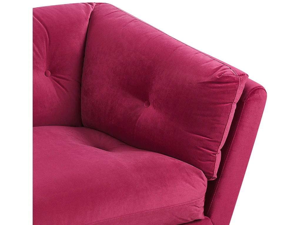 Canapé 3 Places En Velours Rouge Bordeaux LENVIK 7 Canapé 3 Places En Velours Rouge Bordeaux LENVIK – Image 7