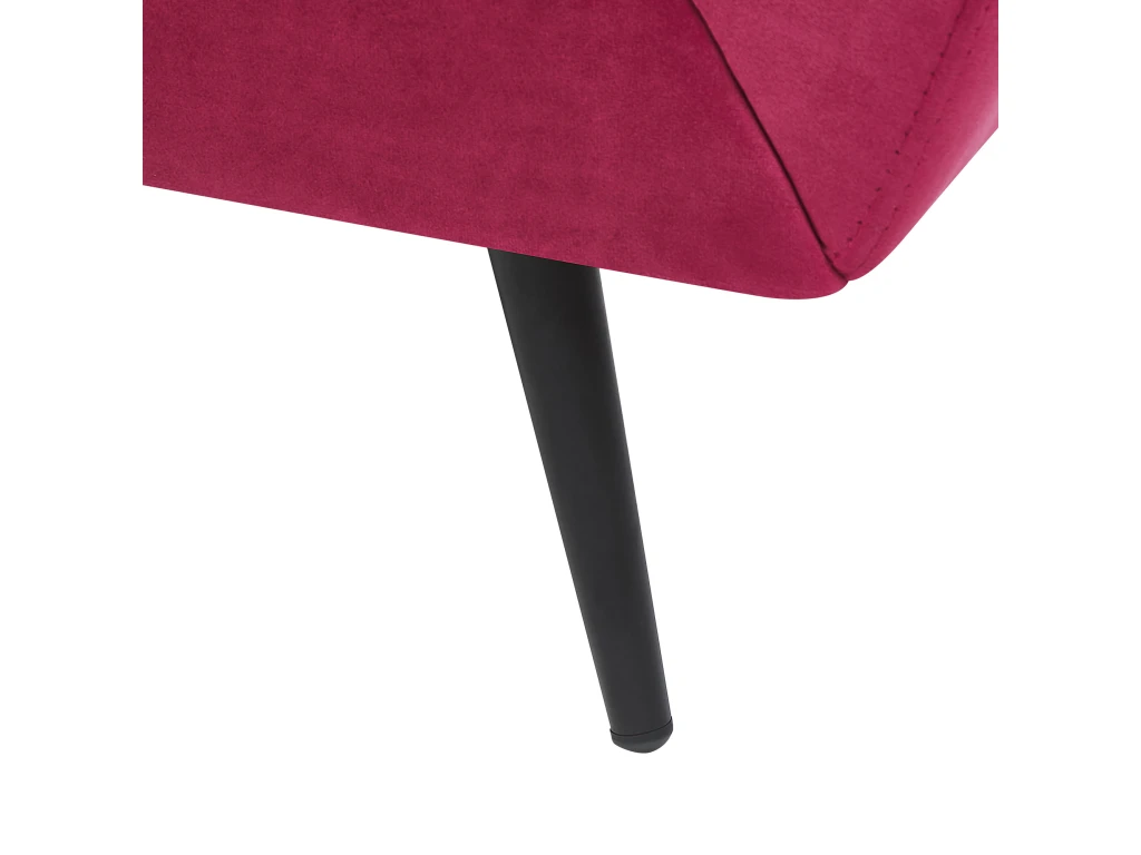 Canapé 3 Places En Velours Rouge Bordeaux LENVIK 8 Canapé 3 Places En Velours Rouge Bordeaux LENVIK – Image 8