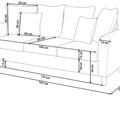 Canapé 3 Places En Velours Noir BORNHOLM -Promos Chesteris Boutique canape 16658125