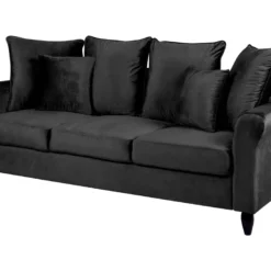 Canapé 3 Places En Velours Noir BORNHOLM -Promos Chesteris Boutique canape 16658127