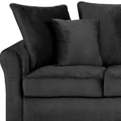 Canapé 3 Places En Velours Noir BORNHOLM -Promos Chesteris Boutique canape 16658129