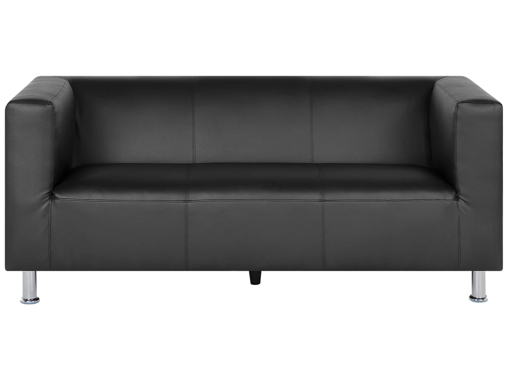 Canapé 3 Places En Cuir PU Noir FLORO 1 Canapé 3 Places En Cuir PU Noir FLORO