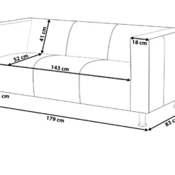Canapé 3 Places En Cuir PU Noir FLORO 10 Canapé 3 Places En Cuir PU Noir FLORO -Promos Chesteris Boutique canape 16658365
