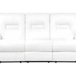 Canapé 3 Places En Cuir PU Blanc Avec Position Réglable BERGEN