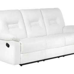 Canapé 3 Places En Cuir PU Blanc Avec Position Réglable BERGEN -Promos Chesteris Boutique canape 16659239