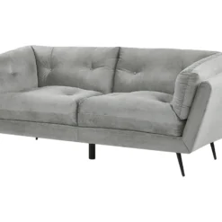 Canapé 3 Places En Velours Gris LENVIK 11 Canapé 3 Places En Velours Gris LENVIK -Promos Chesteris Boutique canape 16659421