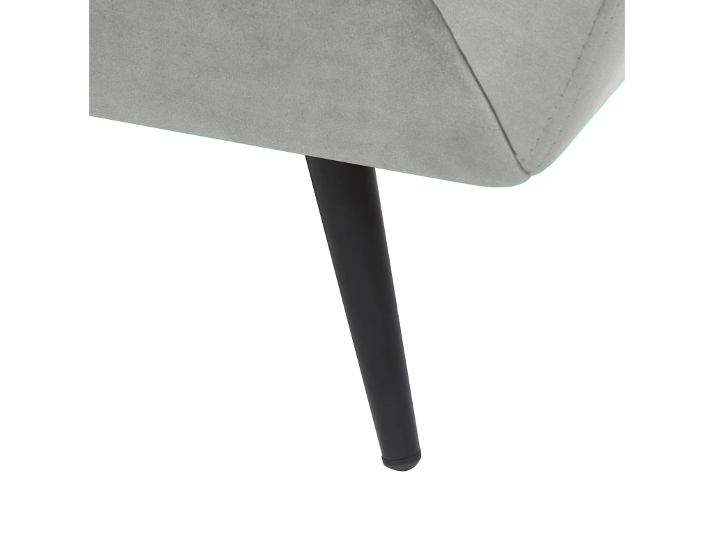 Canapé 3 Places En Velours Gris LENVIK 8 Canapé 3 Places En Velours Gris LENVIK – Image 8