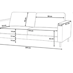 Canapé 3 Places En Cuir Noir SAVALEN -Promos Chesteris Boutique canape 16659705
