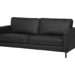 Canapé 3 Places En Cuir Noir SAVALEN -Promos Chesteris Boutique canape 16659707