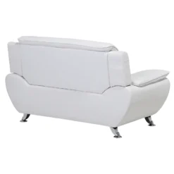 Canapé 2 Places En Cuir PU Blanc LEIRA -Promos Chesteris Boutique canape 16660171