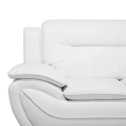 Canapé 2 Places En Cuir PU Blanc LEIRA -Promos Chesteris Boutique canape 16660173