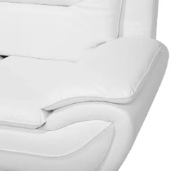 Canapé 2 Places En Cuir PU Blanc LEIRA -Promos Chesteris Boutique canape 16660175