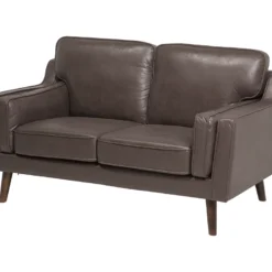 Canapé 2 Places En Cuir PU Marron LOKKA -Promos Chesteris Boutique canape 16660425