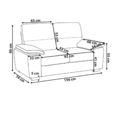 Canapé 2 Places En Cuir PU Marron VOGAR -Promos Chesteris Boutique canape 16661735