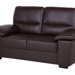Canapé 2 Places En Cuir PU Marron VOGAR -Promos Chesteris Boutique canape 16661737