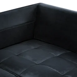 Canapé Moderne En Velours Noir D'Angle Gauche Pieds En Bois D'Eucalyptus Grena -Promos Chesteris Boutique canape 16662747