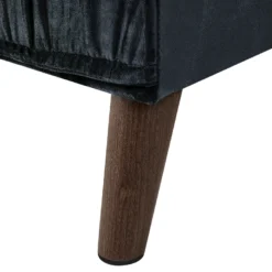 Canapé Moderne En Velours Noir D'Angle Gauche Pieds En Bois D'Eucalyptus Grena -Promos Chesteris Boutique canape 16662749