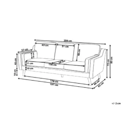 Canapé 3 Places En Cuir PU Marron LOKKA -Promos Chesteris Boutique canape 16663669