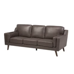 Canapé 3 Places En Cuir PU Marron LOKKA -Promos Chesteris Boutique canape 16663671