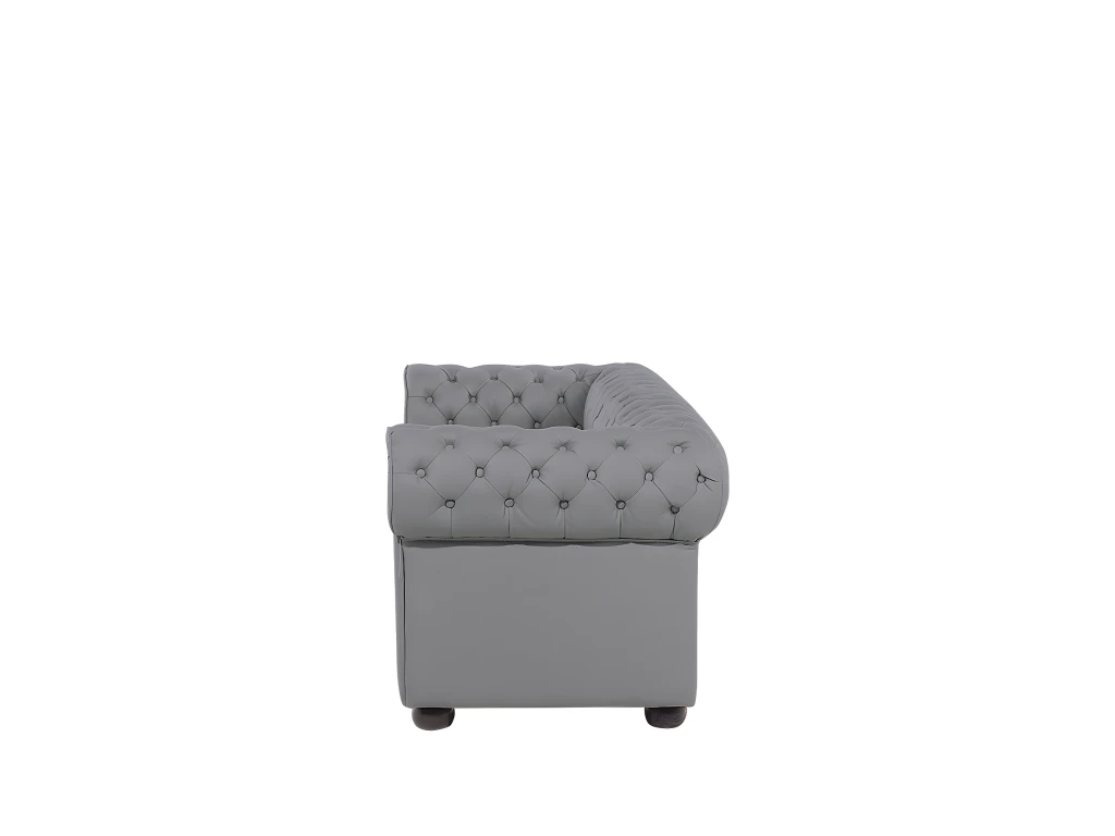 Canapé En Cuir Gris CHESTERFIELD 5 Canapé En Cuir Gris CHESTERFIELD – Image 5