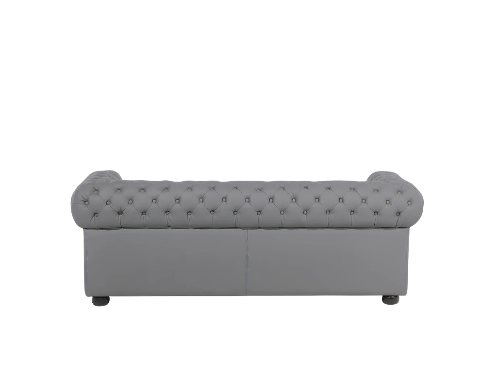 Canapé En Cuir Gris CHESTERFIELD 6 Canapé En Cuir Gris CHESTERFIELD – Image 6
