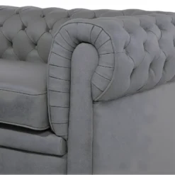 Canapé En Cuir Gris CHESTERFIELD 16 Canapé En Cuir Gris CHESTERFIELD -Promos Chesteris Boutique canape 16663967