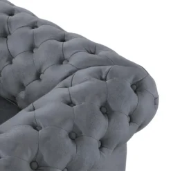 Canapé En Cuir Gris CHESTERFIELD 17 Canapé En Cuir Gris CHESTERFIELD -Promos Chesteris Boutique canape 16663969