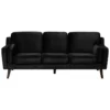 Canapé 3 Places En Velours Noir LOKKA
