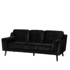 Canapé 3 Places En Velours Noir LOKKA -Promos Chesteris Boutique canape 16664165