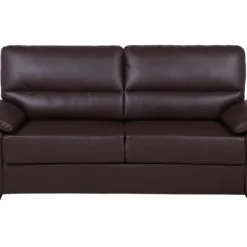 Canapé 3 Places En Cuir PU Marron VOGAR