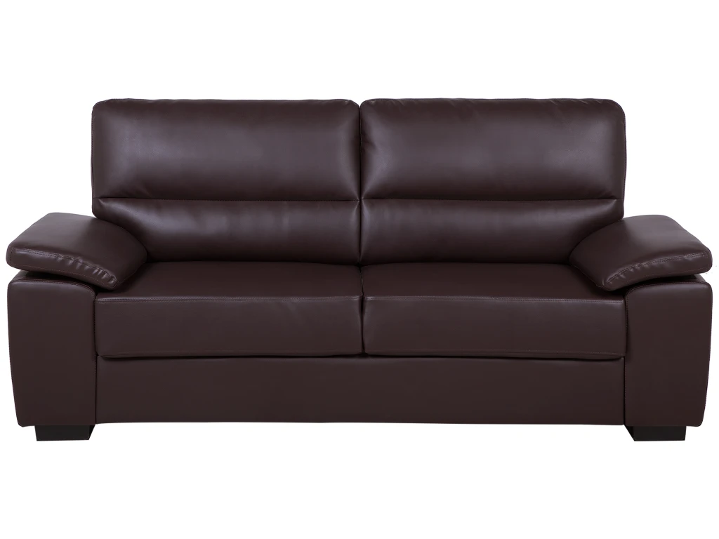 Canapé 3 Places En Cuir PU Marron VOGAR 1 Canapé 3 Places En Cuir PU Marron VOGAR