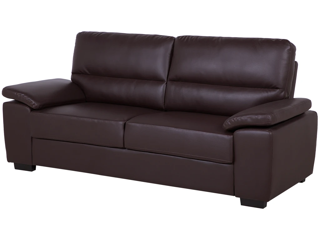 Canapé 3 Places En Cuir PU Marron VOGAR 4 Canapé 3 Places En Cuir PU Marron VOGAR – Image 4