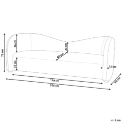 Canapé 3 Places En Velours Blanc VELTADA -Promos Chesteris Boutique canape 16664741