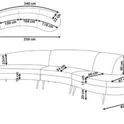 Canapé Incurvée 4 Places En Velours Rose MOSS 12 Canapé Incurvée 4 Places En Velours Rose MOSS -Promos Chesteris Boutique canape 16664965