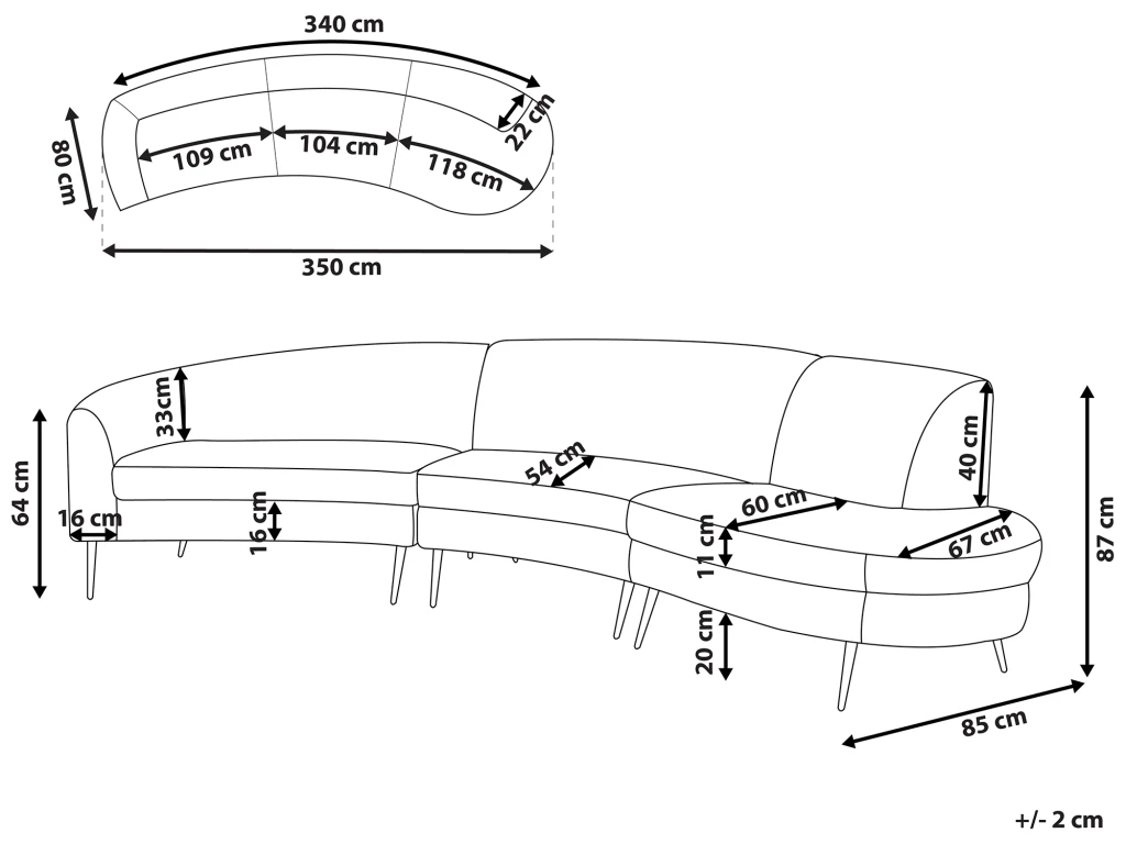 Canapé Incurvée 4 Places En Velours Rose MOSS 3 Canapé Incurvée 4 Places En Velours Rose MOSS – Image 3