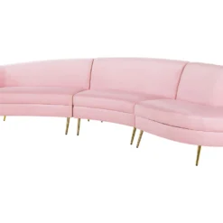 Canapé Incurvée 4 Places En Velours Rose MOSS 13 Canapé Incurvée 4 Places En Velours Rose MOSS -Promos Chesteris Boutique canape 16664967