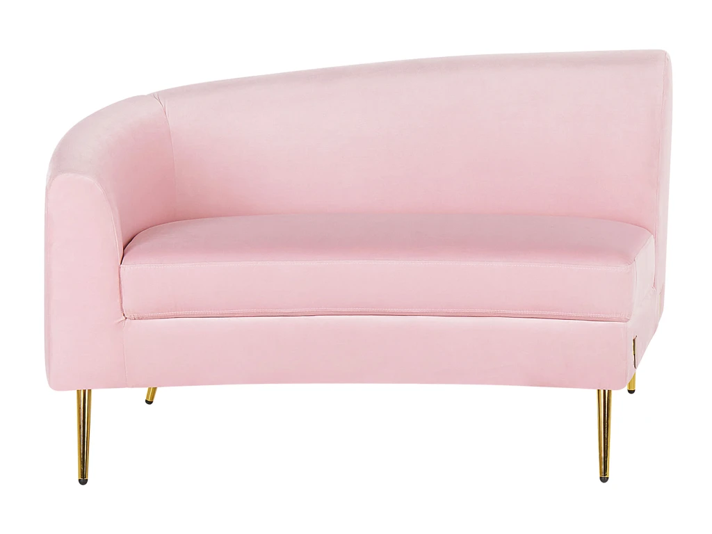 Canapé Incurvée 4 Places En Velours Rose MOSS 6 Canapé Incurvée 4 Places En Velours Rose MOSS – Image 6