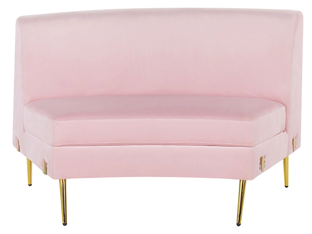 Canapé Incurvée 4 Places En Velours Rose MOSS 9 Canapé Incurvée 4 Places En Velours Rose MOSS – Image 9