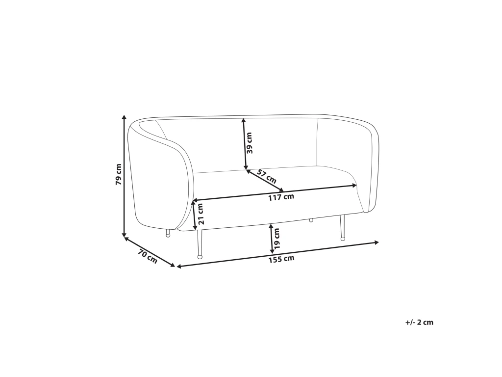 Canapé Blanc 2 Places LOEN 3 Canapé Blanc 2 Places LOEN – Image 3