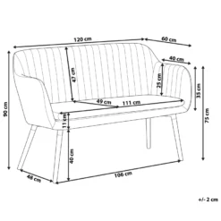 Canapé Banquette 2 Places En Velours Noir TABY -Promos Chesteris Boutique canape 16665407