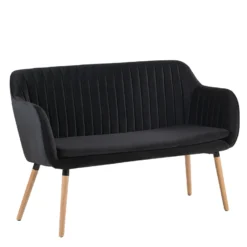Canapé Banquette 2 Places En Velours Noir TABY -Promos Chesteris Boutique canape 16665409