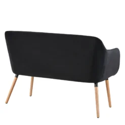 Canapé Banquette 2 Places En Velours Noir TABY -Promos Chesteris Boutique canape 16665411
