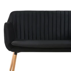 Canapé Banquette 2 Places En Velours Noir TABY -Promos Chesteris Boutique canape 16665413