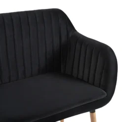 Canapé Banquette 2 Places En Velours Noir TABY -Promos Chesteris Boutique canape 16665415
