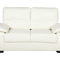 Canapé 2 Places En Cuir PU Crème VOGAR
