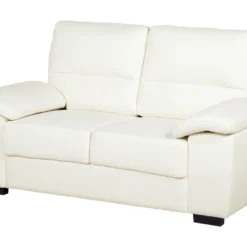 Canapé 2 Places En Cuir PU Crème VOGAR -Promos Chesteris Boutique canape 16665469