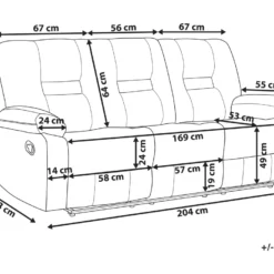 Canapé 3 Places En Cuir PU Noir Avec Position Réglable BERGEN 12 Canapé 3 Places En Cuir PU Noir Avec Position Réglable BERGEN -Promos Chesteris Boutique canape 16666255