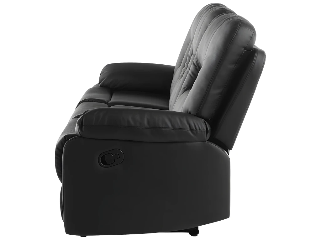 Canapé 3 Places En Cuir PU Noir Avec Position Réglable BERGEN 7 Canapé 3 Places En Cuir PU Noir Avec Position Réglable BERGEN – Image 7